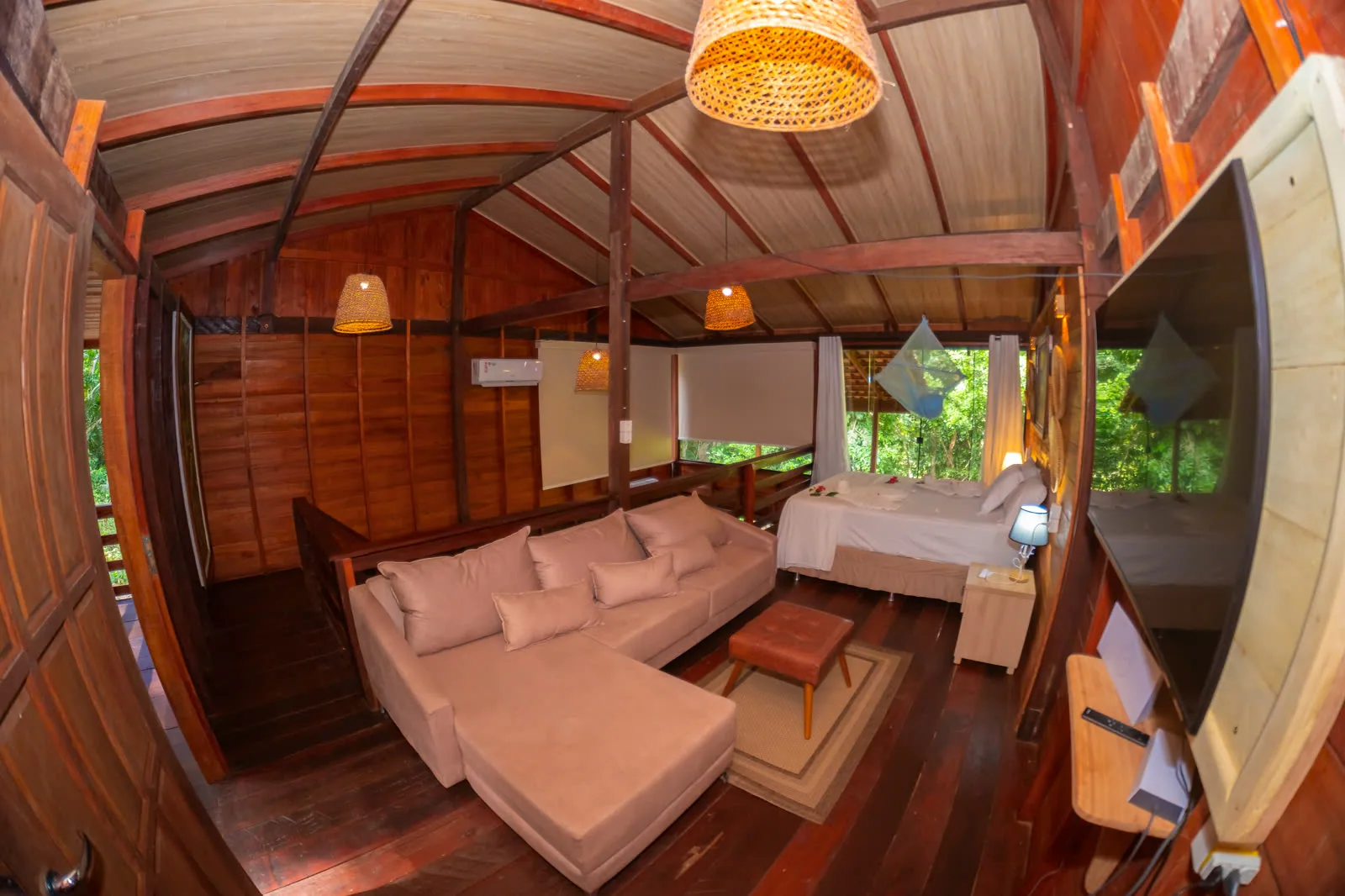 Premium bathroom with a warm shower in the lodge