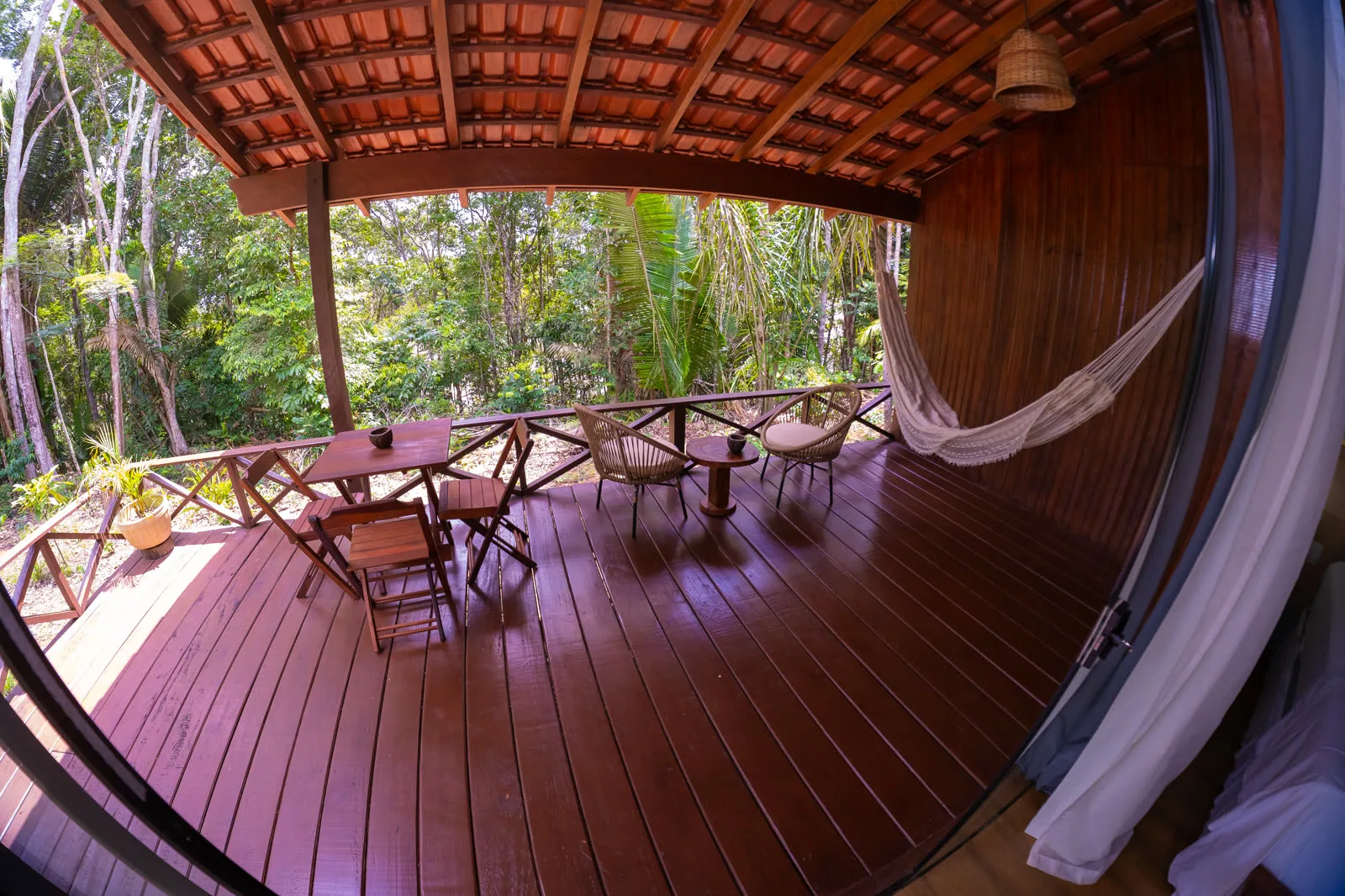 Private deck of a premium bungalow above the water