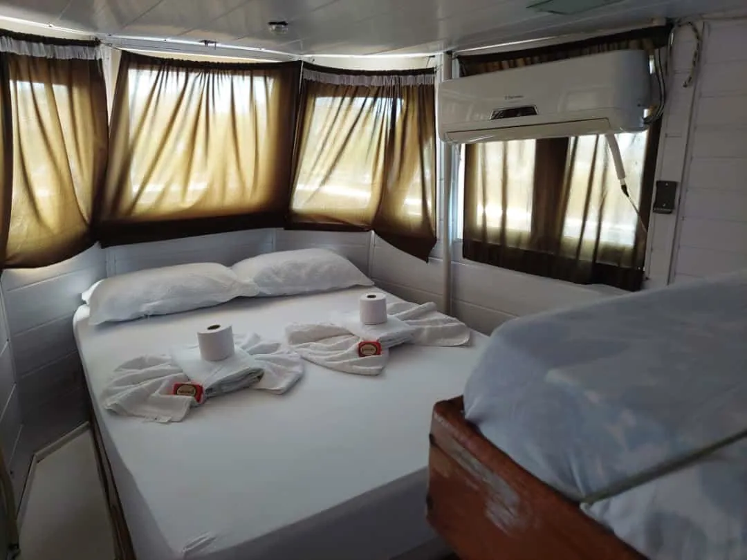 Riverboat suite with river views and twin beds