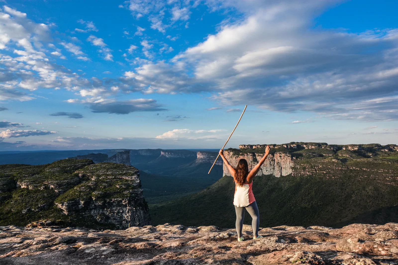 Wide view over the tabletop mountains of the Chapada Diamantina