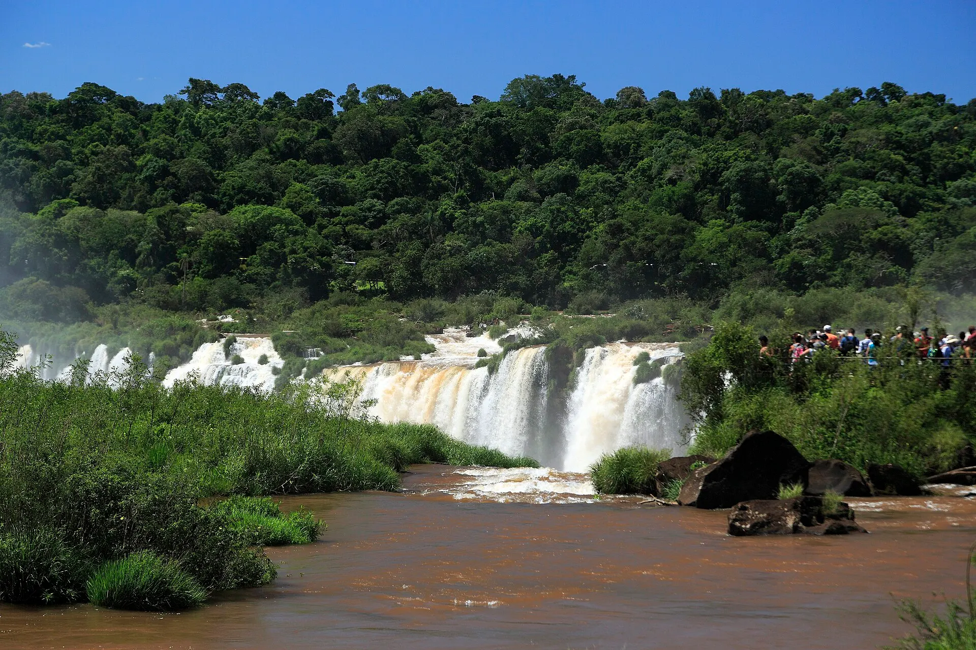 Water pouring into the Devil's Throat at the Iguaçu Falls