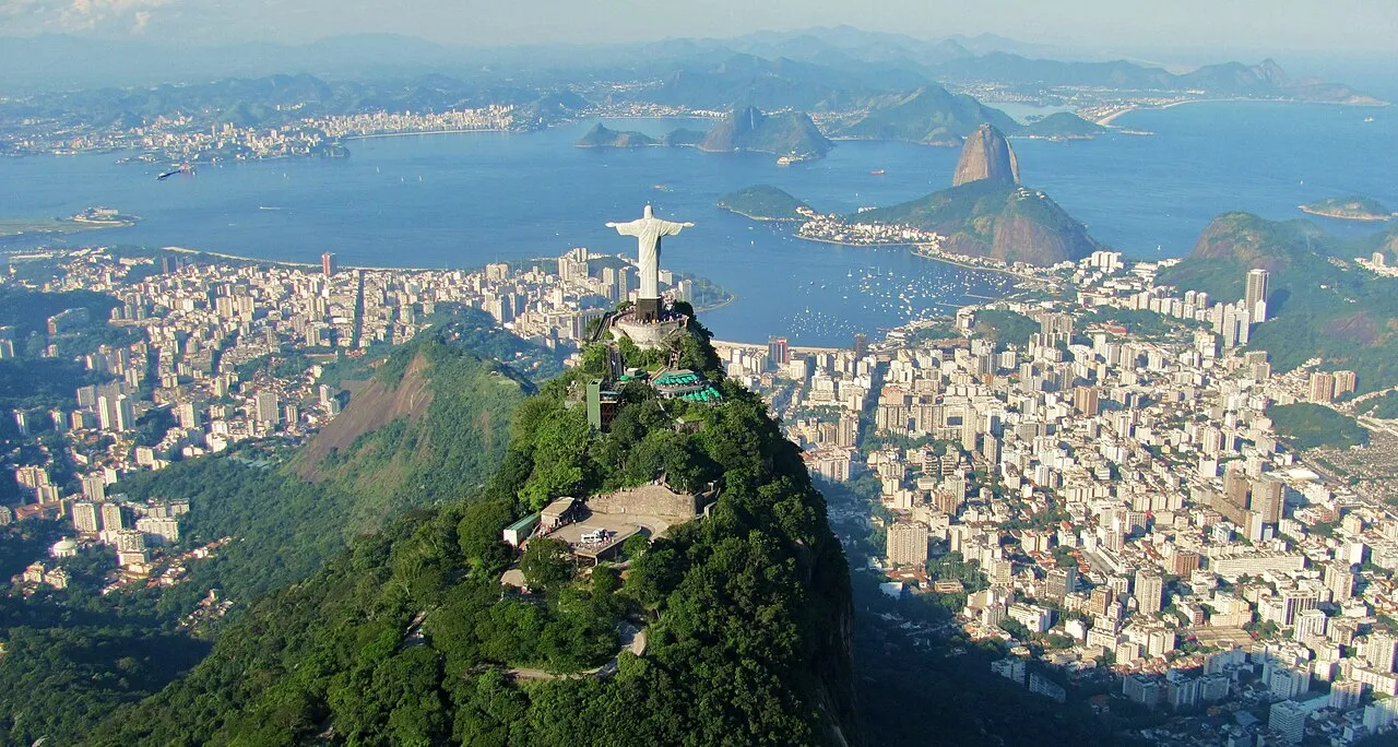 The bay of Rio de Janeiro with Sugarloaf Mountain rising out of the water