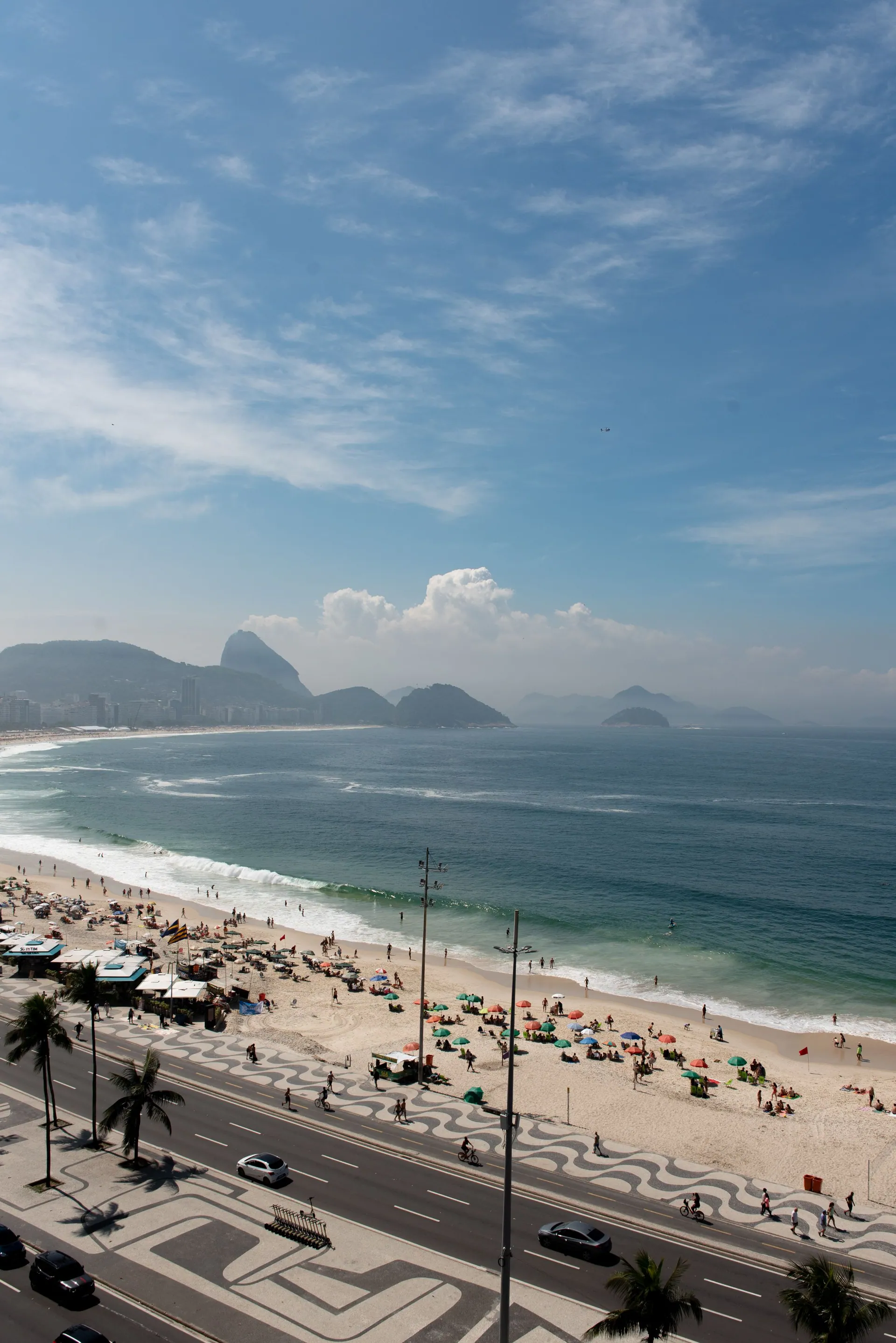 A family beach day on Copacabana in Rio de Janeiro