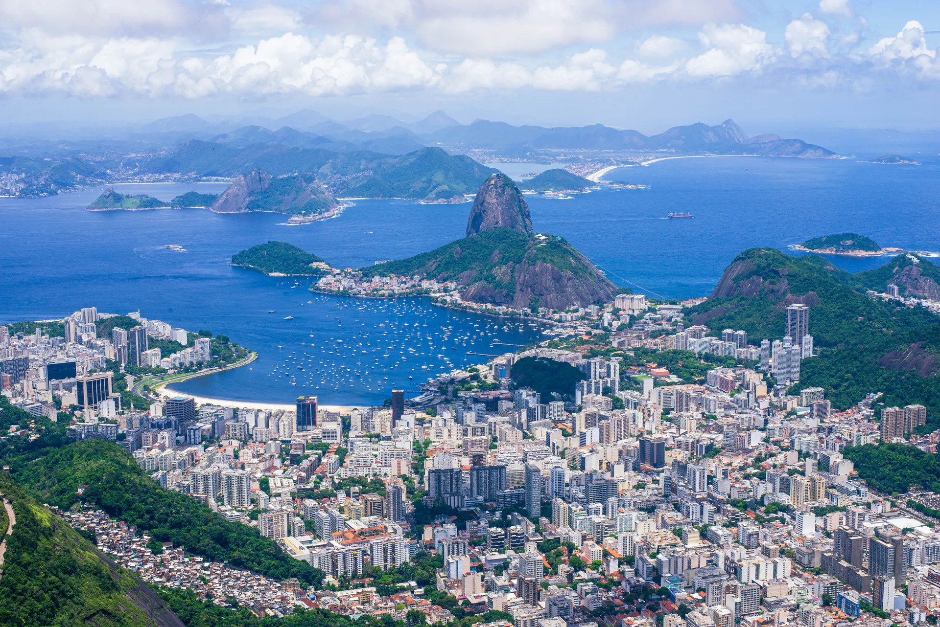 Aerial view of Rio de Janeiro with Sugarloaf Mountain and Guanabara Bay